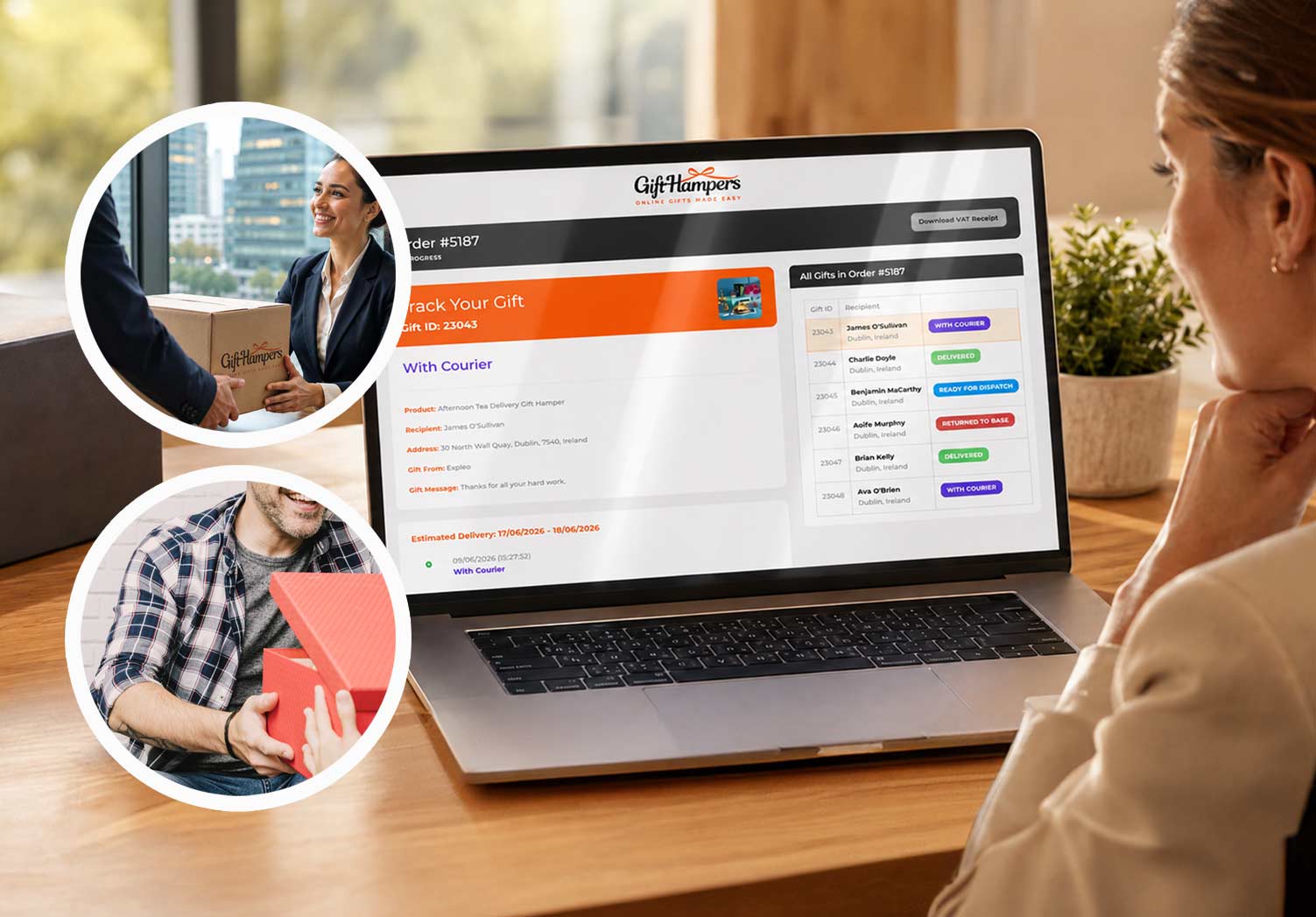 realtime tracking corporate gift hamper delivery in Luxembourg